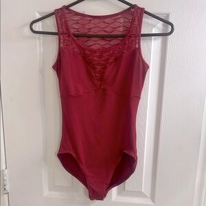 Elegant Red Lace Leotard by Mirella